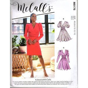 McCalls M8176 Misses 6 to 14 Surplice Dress Sewing Pattern New